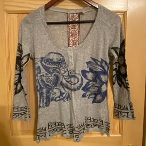 Rare vintage L.A.M.B. elephant print shirt. Y2K Spring 2008. Size M.